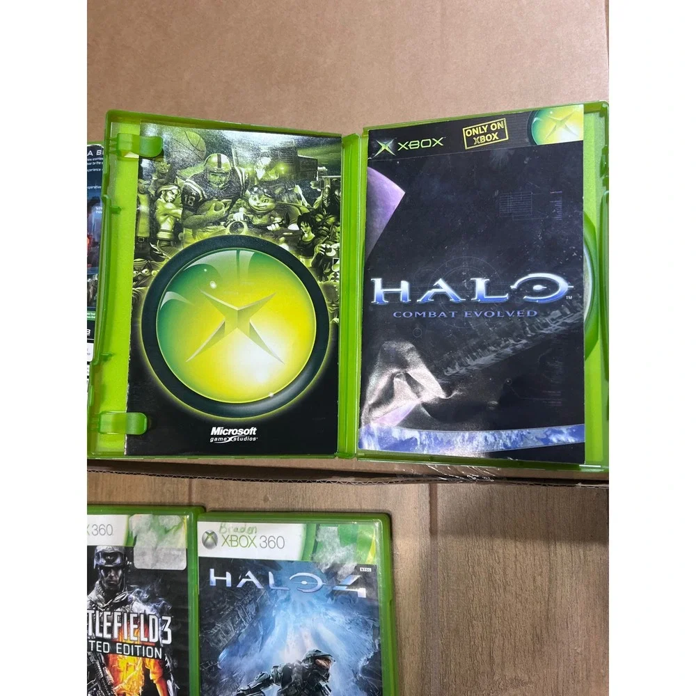 Halo Combat Evolved Original Xbox & Halo 4 Xbox‎ 360 Game Bundle Lot CIB